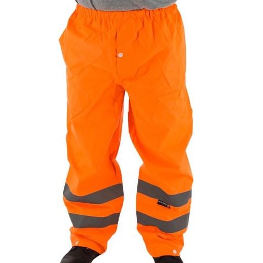 High Visibility Waterproof Rain Pants with Reflective Striping - Majestic