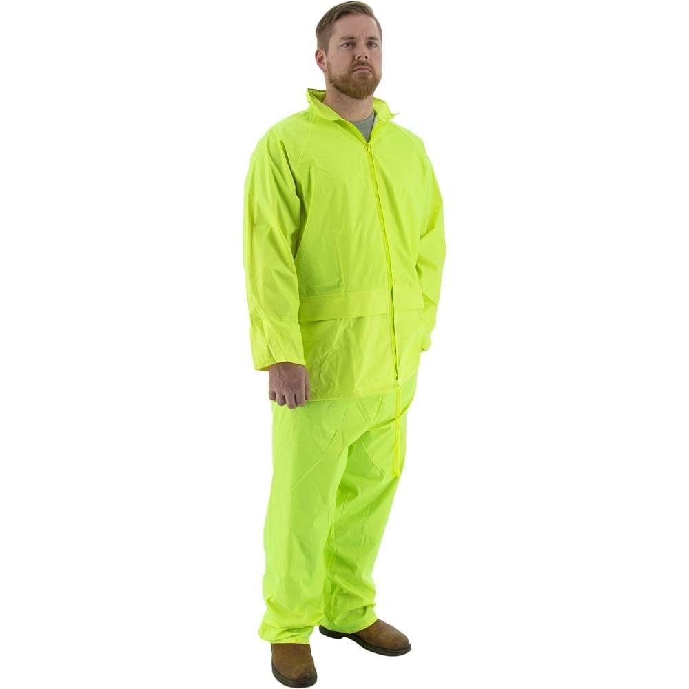 Rain Suits - Premium Waterproof Two-Piece Hooded Polyester with PVC Coating