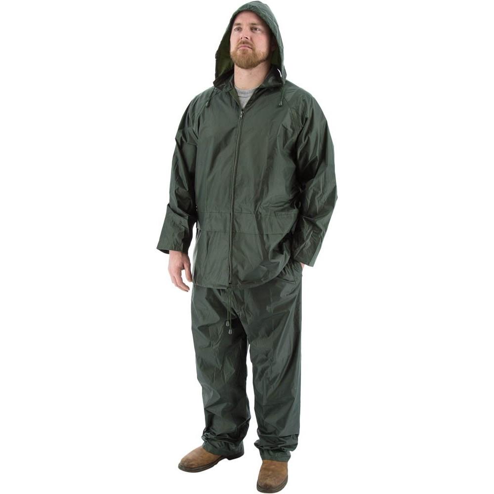 Rain Suits - Premium Waterproof Two-Piece Hooded Polyester with PVC Coating