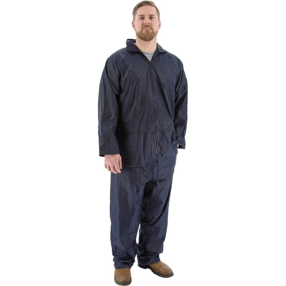 Rain Suits - Premium Waterproof Two-Piece Hooded Polyester with PVC Coating