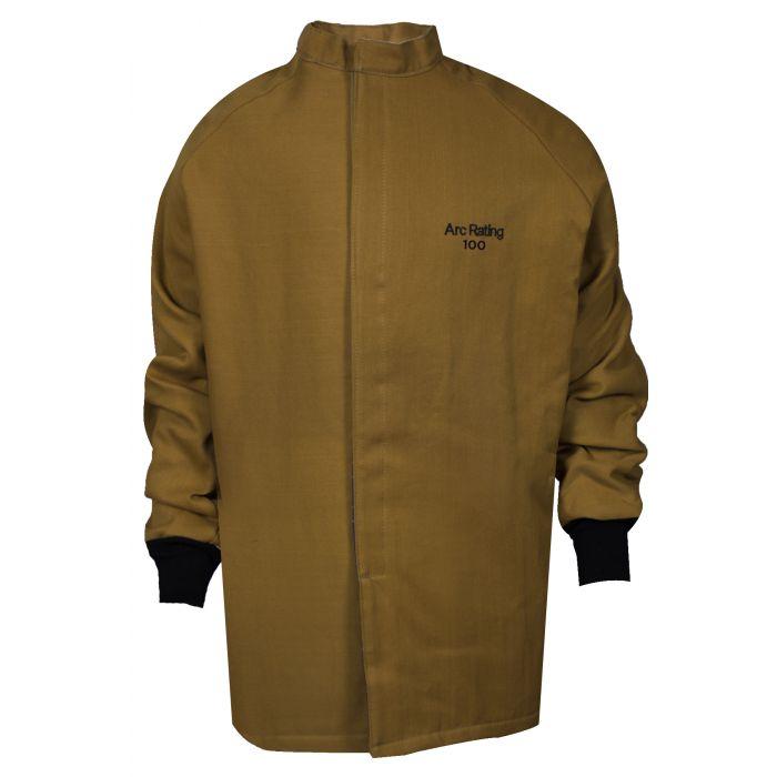 Short Arc Flash Coat - Fire and Arc Flash Resistant, FR Hook & Loop Closure, Knit Wrist Cuffs
