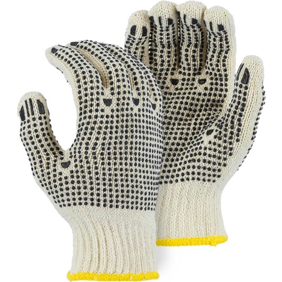 String Knit Glove - PVC Dotted, Mediumweight Cotton and Polyester Blend 