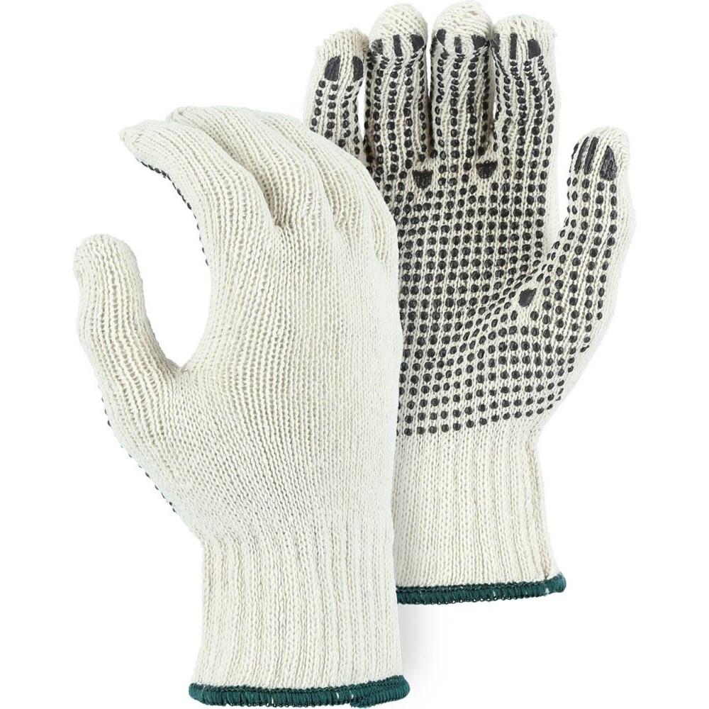 String Knit Glove - PVC Dotted, Mediumweight Cotton and Polyester Blend 